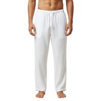 Herrenhose mit Kordelzug und geradem Bein - Weiß