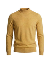 Herrenpullover mit langen Ärmeln, Stehkragen und gerader Form - Gelb