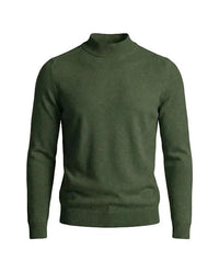 Herrenpullover mit langen Ärmeln, Stehkragen und gerader Form - Grün