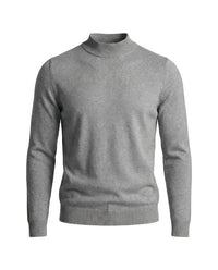 Herrenpullover mit langen Ärmeln, Stehkragen und gerader Form - Grau