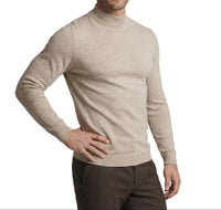Herrenpullover mit langen Ärmeln, Stehkragen und gerader Form - Khaki