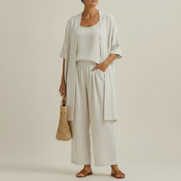 Risteena – Minimalistisches Dreiteiliges Set Aus Leinen Und Baumwolle - Weiß