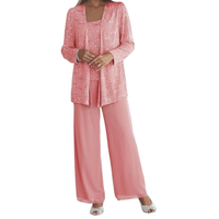 Damen Langarm-Set mit Pailletten - Rosa