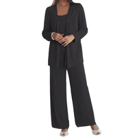 Damen Langarm-Set mit Pailletten - Schwarz