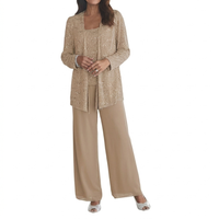 Damen Langarm-Set mit Pailletten - Khaki