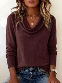 Emma | Damen-Langarmpullover - Dunkelviolett