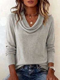Emma | Damen-Langarmpullover - Hellgrau