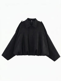 Damen Oversized Jacke mit praktischen Taschen - Schwarz