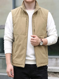 Herrenweste mit Taschen - Khaki