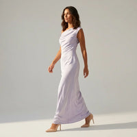 Julia | Damen Festlich Langes Hochzeitsgast Maxikleid - Lila