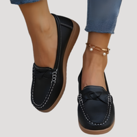 Ilsena | Damen Loafer Flach Slip-on Mokassin - Schwarz