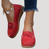 Ilsena | Damen Loafer Flach Slip-on Mokassin - Rot