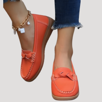 Ilsena | Damen Loafer Flach Slip-on Mokassin - Orange