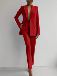 Jessica | Damen Elegant Knöpfen Maßanzug - Rot
