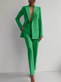 Jessica | Damen Elegant Knöpfen Maßanzug - Grün
