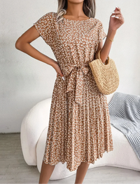 Lilienne | Damen Stylisches Sommerkleid – Modisches Stylisches Sommerkleid - Light Brown