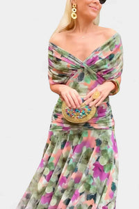 Magda | Damen Elegantes Maxikleid – Kraftvolles Ausdrucksstarkes Maxi - Light Floral