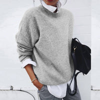 Andrea | Damen Klassischer Schnitt Strickpullover - Grau