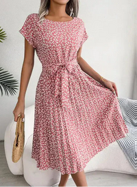 Lilienne | Damen Stylisches Sommerkleid – Modisches Stylisches Sommerkleid - Pink