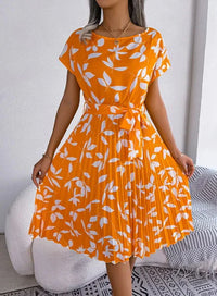 Lilienne | Damen Stylisches Sommerkleid – Modisches Stylisches Sommerkleid - Orange