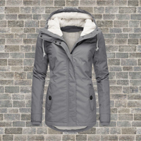 Luisa | Damen Gefütterter Wasserdichter Kapuzen Winter Parka - Grau