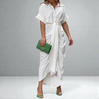 Lyla | Damen Garten Wickelkleid – Blütengarten Wickel Kleid - White