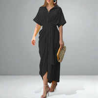 Lyla | Damen Garten Wickelkleid – Blütengarten Wickel Kleid - Black