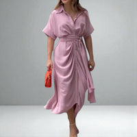 Lyla | Damen Garten Wickelkleid – Blütengarten Wickel Kleid - Pink