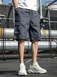 Kurze Cargo-Shorts mit mehreren Taschen für Herren | Ideal für den Sommer - Grau