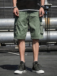 Kurze Cargo-Shorts mit mehreren Taschen für Herren | Ideal für den Sommer - Olivgrün