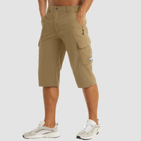 Leichter Cargo-Shorts mit elastischem Bund für Herren | Ideal für den Sommer - Khaki