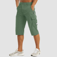 Leichter Cargo-Shorts mit elastischem Bund für Herren | Ideal für den Sommer - Grün