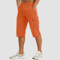 Leichter Cargo-Shorts mit elastischem Bund für Herren | Ideal für den Sommer - Orange