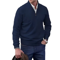 Jeremy - Moderner Herrenpullover mit Zipper - Blue
