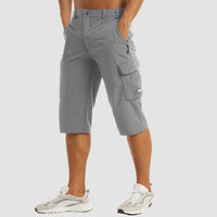 Leichter Cargo-Shorts mit elastischem Bund für Herren | Ideal für den Sommer - Hellgrau