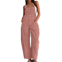 Imogen | Damen Latzhose Overall mit Weitem Bein - Rosa