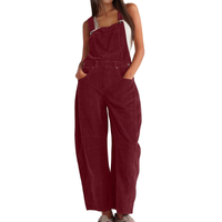 Imogen | Damen Latzhose Overall mit Weitem Bein - Burgunder
