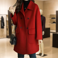 Ingrid | Damen Elegante Zweireihiger Jacke - Rot