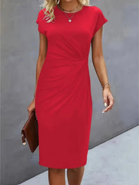 Isabella | Festliches Kurzarm-Midikleid - Rot