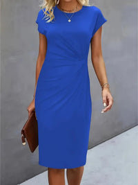 Isabella | Festliches Kurzarm-Midikleid - Königsblau