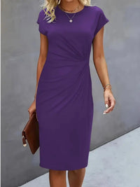 Isabella | Festliches Kurzarm-Midikleid - Violettblau