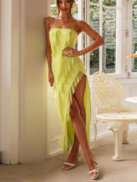 Isaline | Damen Midikleid Elegant Sinnlich Modern - Gelb