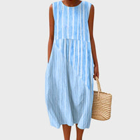 Isla | Leichtes Fließendes Sommerkleid - Blau 2