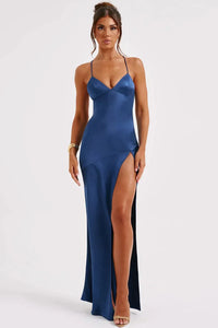 Alexia | Damen Maxikleid – Selbstbewusstes Elegantes Maxi Kleid - Blue