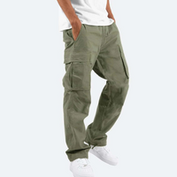 Jay | Herren Cargo-Hose mit Taschen Kordelzug - Dunkelgrün