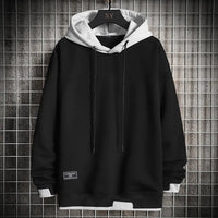 Jens | Herren Lässiger Zwei-Ton Hoodie - Schwarz