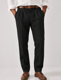 Jero | Herren Elegante Freizeithose Schmale Passform - Schwarz
