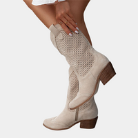 Johanna | Orthopädische Komfort Cowboystiefel - Beige