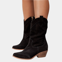 Johanna | Orthopädische Komfort Cowboystiefel - Schwarz