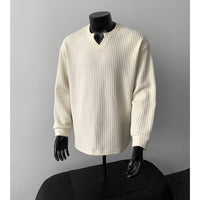 Jonas | Herren Grobstrick Pullover mit V-Kragen - Apricot
